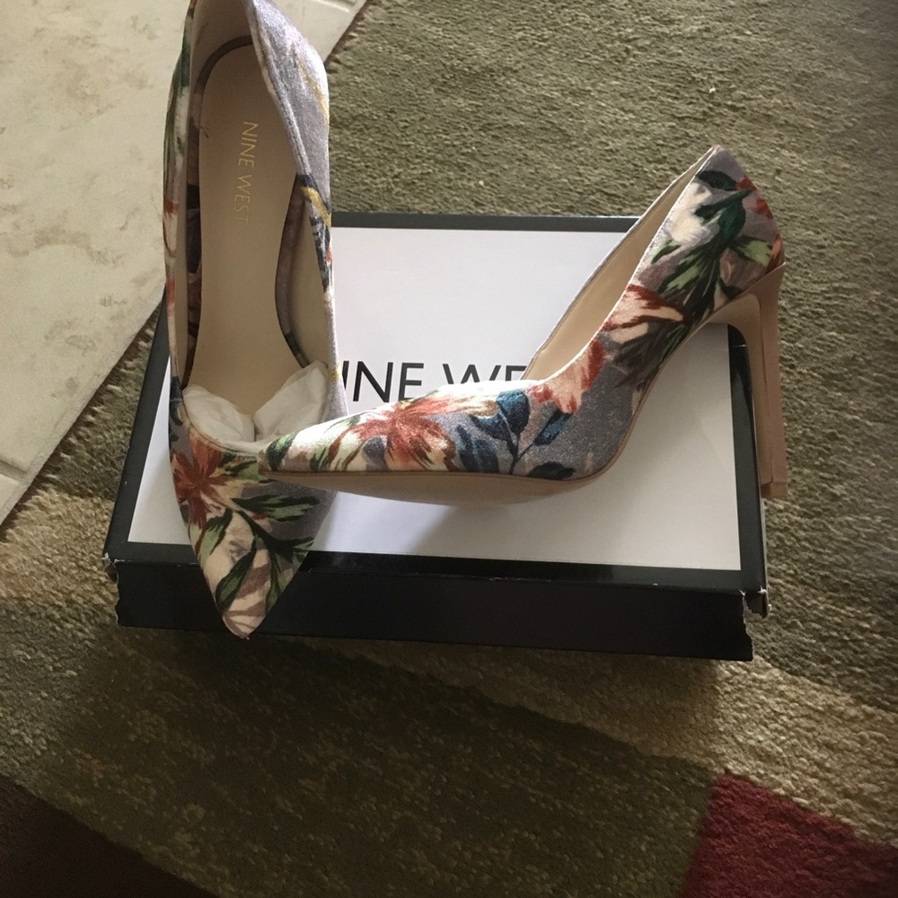 Nine West Multicolor Floral Heels
